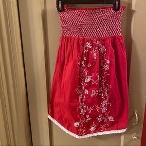 SUPER Cute Smocked Red Mini Summer Dress